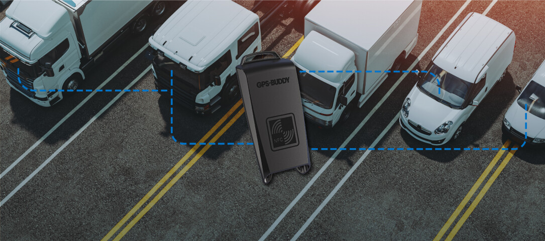 GPS-Buddy XT4 tracking unit for vehicle location with RFID, 4G, tachograph, and CAN bus.